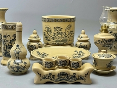 Bộ Đồ Thờ Bát Hương Hoa Sen Cho Ban Thờ 1,07m Đến 1,27m Gốm Chu Đậu Truyền Thống