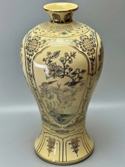 Mai Bình Tứ Cảnh Bốn Mùa Cao 60cm Gốm Chu Đậu Vẽ Vàng