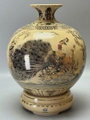 Bình Hút Tài Lộc Thuận Buồm Xuôi Gió - Công Đào 55cm Gốm Vẽ Vàng