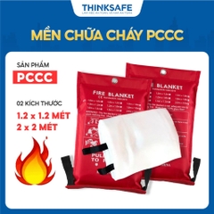 Chăn dập lửa sợi thủy tinh, chịu nhiệt độ cao, kích thước 1m2 và 2m dễ sử dụng, bạt phủ máy móc khi hàn - THINKSAFE