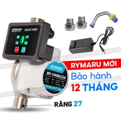 Máy bơm tăng áp mini 24V Rymaru RY-100DC24 bảng điều khiển thông minh ren 27mm cho 1 thiết bị, chống nước, an toàn