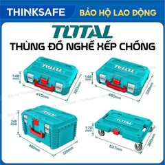 Hộp Đựng Đồ Nghề Xếp Chồng TOTAL TPBXS101/ TPBXS102 kích thước 16-19 inch Nhựa PP Bền Chắc Chống Va Đập