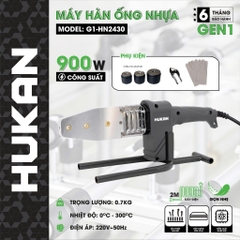 Máy hàn ống nhựa HUKAN G1-HN2430, Công suất 900W, Nhiệt độ điều chỉnh: 0°C – 300°C