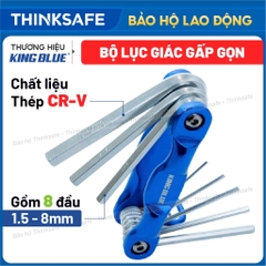 Bộ lục giác gập KingBlue KL-008 Gồm 8 cây 1.5-8mm, Thép Cr-V cao cấp chống mài mòn, Chìa lục giác xếp nhỏ gọn