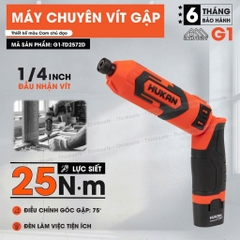 Máy Bắn Vít Gập HUKAN G1-TD2572D Lực Siết 25N.m, 2 Cấp Chỉnh Tốc, Chuyên Vít Kèm Đầy Đủ Phụ Kiện, Máy Bắt Vít Gập