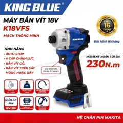 Máy Bắn Vít 18V KingBlue K18VFS Lực siết 230Nm
