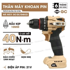 Máy Khoan Pin HUKAN GC-DL1040-Z2, Lực siết 40N.m