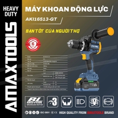 Máy khoan rút lõi 165Nm Amaxtools AKI16513-GT Máy khoan pin 3 chức năng đầu kẹp 13mm, 20 cấp trượt, Máy Khoan Động Lực