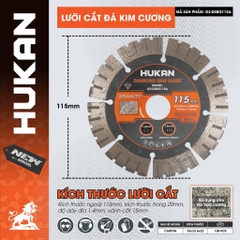 Lưỡi cắt kim cương HUKAN (Gen 2), Kích thước 115mm - 125mm
