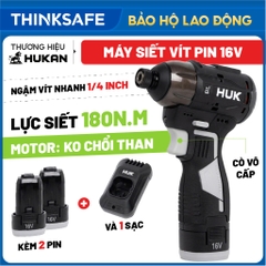 Bộ máy chuyên vít búa pin HUKAN Huk G3-V180LUX, Lực siết 180Nm, Không chổi than Có tạo xung - Thinksafe