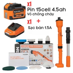 Máy cọ rửa pin đa năng HUKAN G1-CRP120, 2 Tốc, Độ dài tối đa 120cm, Chỉnh góc 45 độ, Chân phổ thông