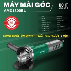 Máy Mài Góc Điện 100mm AMAXTOOLS AMD1300BL Động Cơ Không Chổi Than, Công Suất 1300W - 2000W, Siêu Bền Tốc Độ 11000v/p