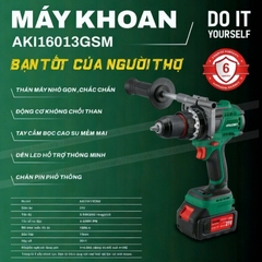Thân máy khoan pin 160Nm AMAXTOOLS AKI16013GSM Khoan rút lõi, 3 chức năng 13mm, không chổi than, chân pin phổ thông