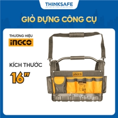 Giỏ đựng công cụ INGCO HTBGL01, 16 inch, polyester 600D, tay cầm thép, dây đeo mạnh mẽ - Thinksafe
