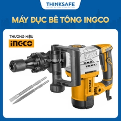 Máy đục bê tông INGCO PDB13008 công suất 1300W, chống rung, tốc độ đập 3800bmp, lực đập 20J Máy khoan đục - Thinksafe
