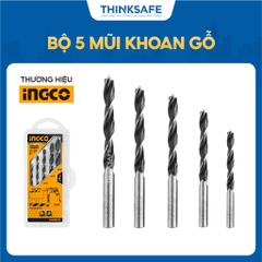 Mũi khoan gỗ INGCO AKDB5055 với 5 kích thước: 3X61, 4X75, 5X86, 6X93, 8X117 - Thinksafe