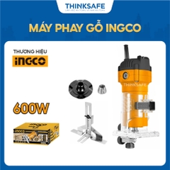 Máy phay gỗ INGCO PLM6001 dùng điện công suất 600w đường kính đầu cặp 6 mm (1/4