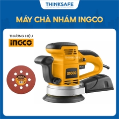 Máy chà nhám đĩa INGCO RS4501.2 công suất 450W, Tốc độ 4000-13000rpm, Đĩa 150mm - Kèm đế chà nhám PU 150mm Thinksafe