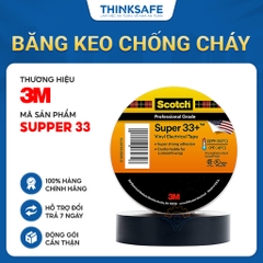 Băng keo điện 3M Super 33, băng dính điện, cách điện, chịu nhiệt 105 độ, chống nước, chống cháy lan, cao cấp - THINKSAFE