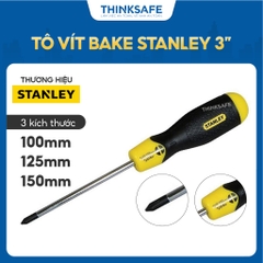 Tua vít bake STANLEY nhiều kích thước Ph0, Ph1, Ph2, Ph3 100 - 200mm đầu lục giác từ tính, thép mạ chrome Tô vít điện