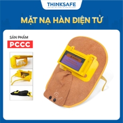 Mặt nạ hàn điện tử, da bò thật, chống cháy kính hàn điện tử tự động, bảo vệ mặt khi hàn, an toàn, tiện ích  - THINKSAFE