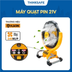 Thân máy quạt HUKAN HK-CRF3500M, Dùng pin 21V và điện 220V, 3 chế độ gió, hẹn giờ, Kèm 1 adapter, Chưa Kèm Pin Sạc