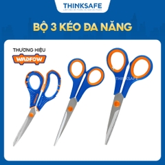 Bộ 3 kéo đa năng WadFow WSX4633 kích thước 140mm - 215mm, kéo cắt vải, giấy, cắt tóc, làm đồ thủ công - Thinksafe