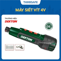 Máy siết vít 4V Dekton DK-CV0402 dò điện âm tường, đèn led, cổng sạc type C, kèm mũi vít Tuốc nơ vít pin