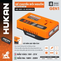 Đế chuyển đổi nguồn điện pin 18-21V sang điện 220V HUKAN G1-BCN0218 dùng được quạt Chân pin phổ thông dùng gia đình