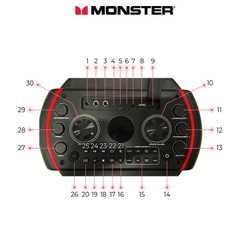 Loa Karaoke bluetooth di động MONSTER Party Box | Công suất 100W - Pin 8h - Bluetooth 5.0