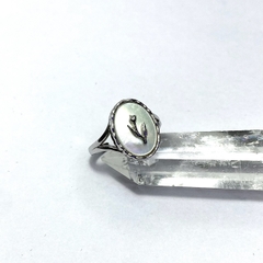 Nhẫn bạc mặt đá trắng hoa  NB122210