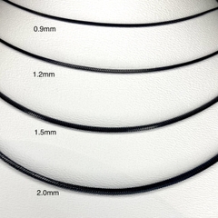 Vòng cổ trơn bản tròn màu đen bản 0.9/1.2/1.5/2.0mm - 45cm 042239