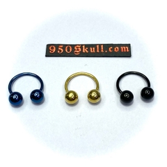 Khuyên basic 12mm bi 5mm màu đen/xanh/vàng  KB111