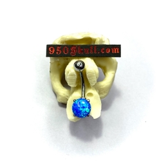 Khuyên rốn đá opal xanh lớn KR122236