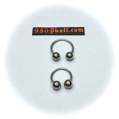 Khuyên basic 10/12mm Bi 5mm màu bạc  KB106