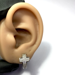 Khuyên tai tròn hợp kim đính đá cz 10mm/12mm KTCZ012310