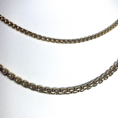 Vòng cổ trơn bản tròn 3/4mm màu vàng 042224