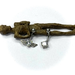 Khuyên rốn Thân thép - mặt hợp kim KR122218