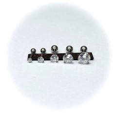 Khuyên tai basic đá trắng 2/3/4/5/6mm KB148