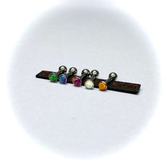 Khuyên tai đá màu 3mm KTK147