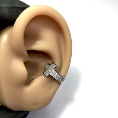 Khuyên tai tròn hợp kim đính đá cz 10mm/12mm KTCZ012310