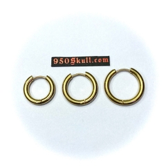 Khuyên tai tròn bản 3.0 size 12 /14/16mm màu vàng KTTB3