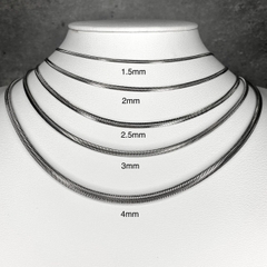 Vòng cổ trơn  bản dẹp  1/2/3/4mm 042234