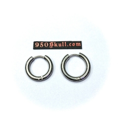 Khuyên tai tròn bản 3.0 size 12/14mm màu bạc KTTB5