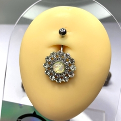 Khuyên rốn Thân thép - mặt hợp kim KR122240
