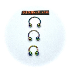 Khuyên basic  8/10/12mm bi 4mm  màu rainbow KB107
