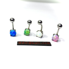 Khuyên rốn đá OPAL ngắn  KR122212