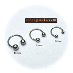 Khuyên basic 10/12mm Bi 5mm màu bạc  KB106