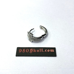 Khuyên tai tròn hợp kim đính đá cz 10mm/12mm KTCZ012310