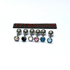 Khuyên tai đá 4mm 6 màu  KTD260